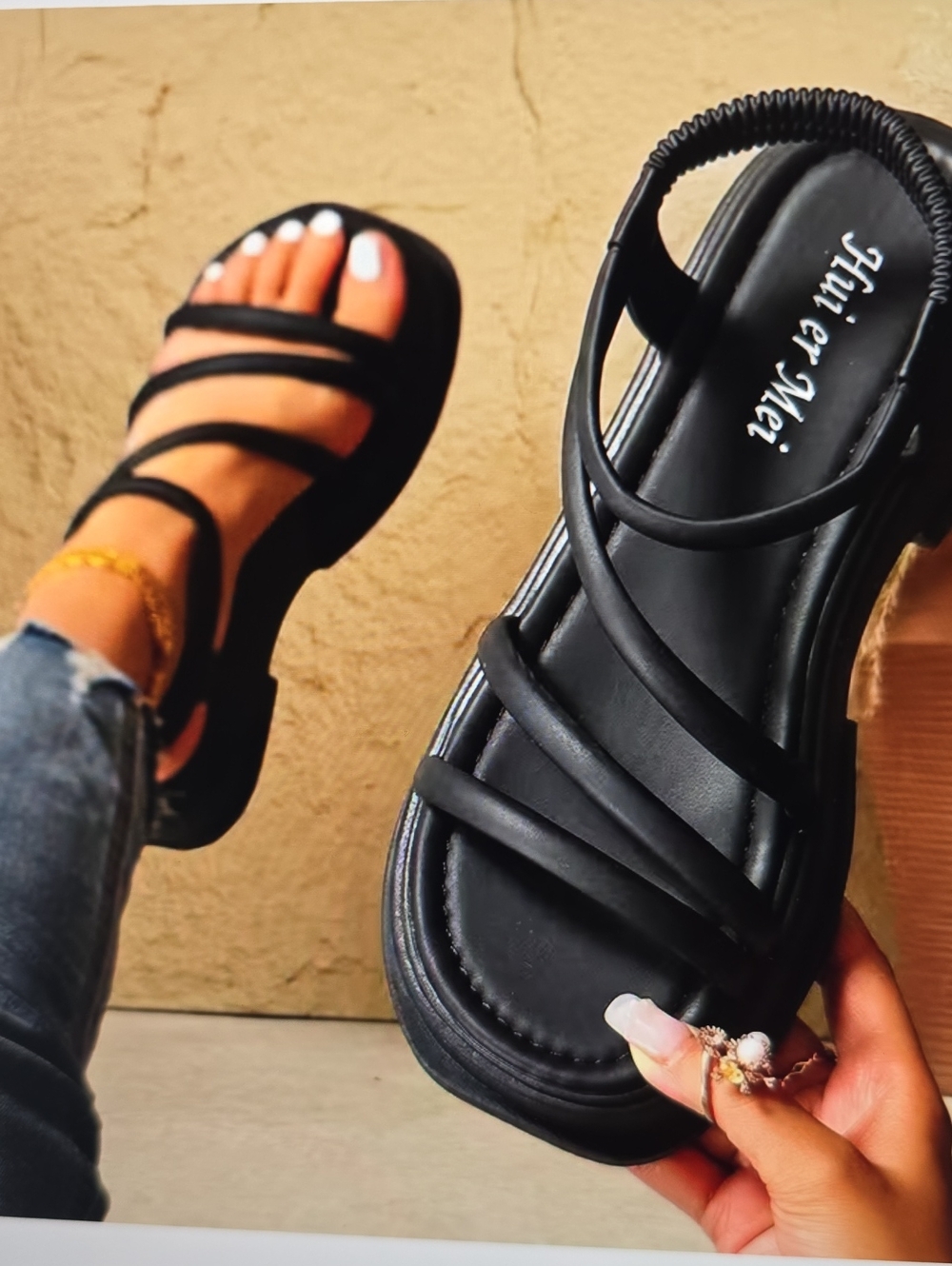 Women's Strappy Black Sandals